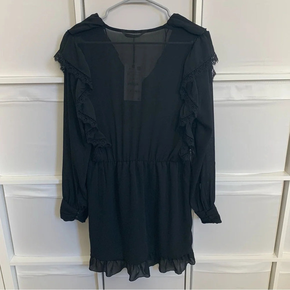 Zara Black Lace Ruffled Mini Dress - Picture 7 of 7